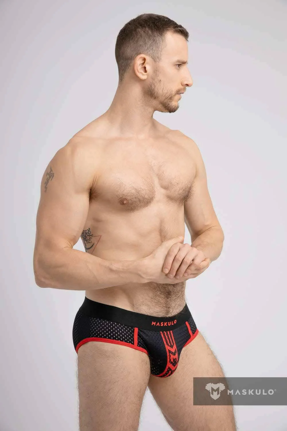 Maskulo Printed Mesh Brief
