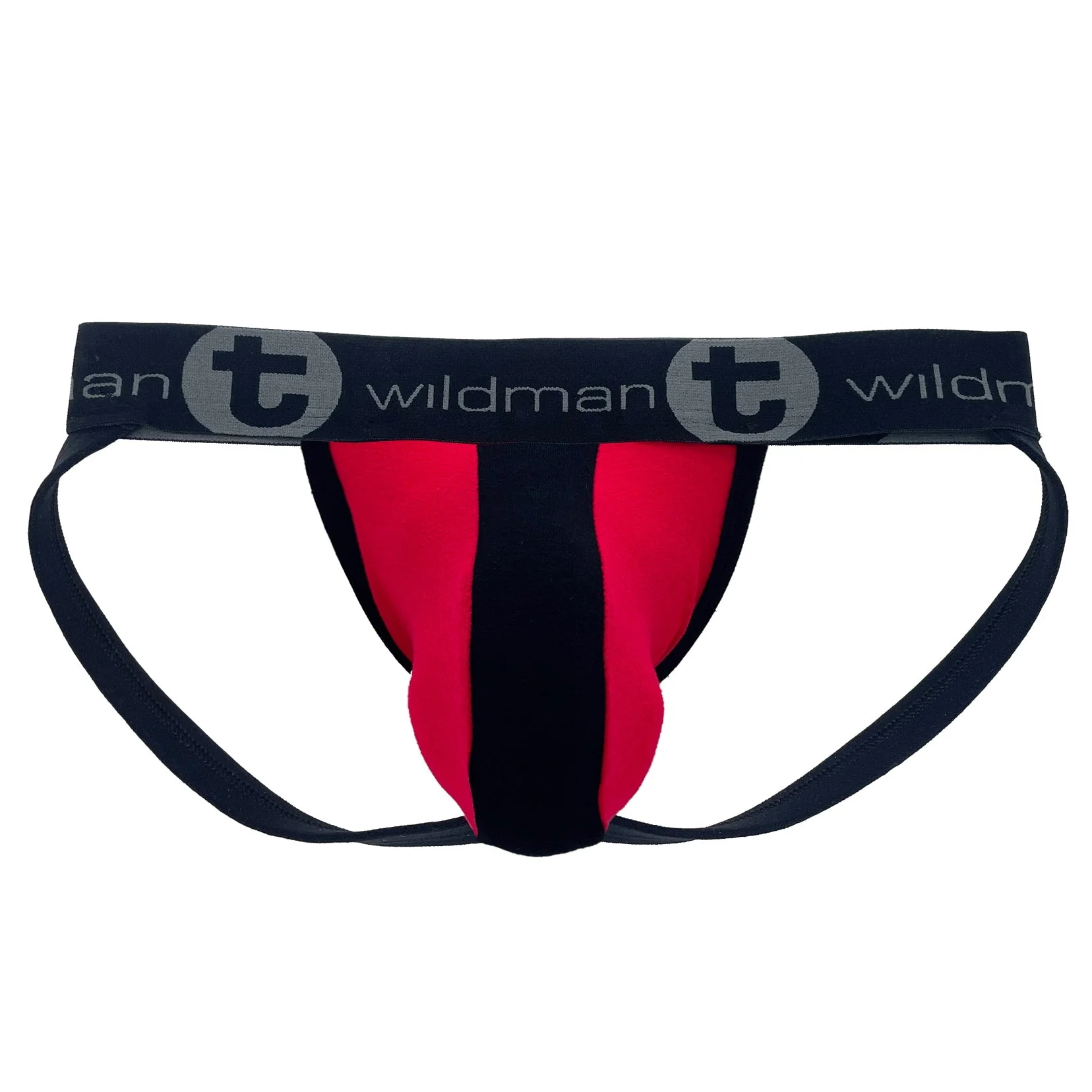 WildmanT Cotton Big Boy Pouch Stripe Jockstrap Red/Black - Image 4